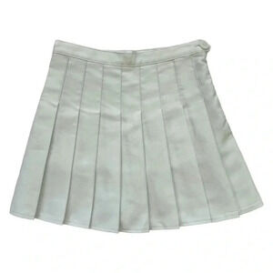 Y2K White High Waisted Pleated Mini Skirt